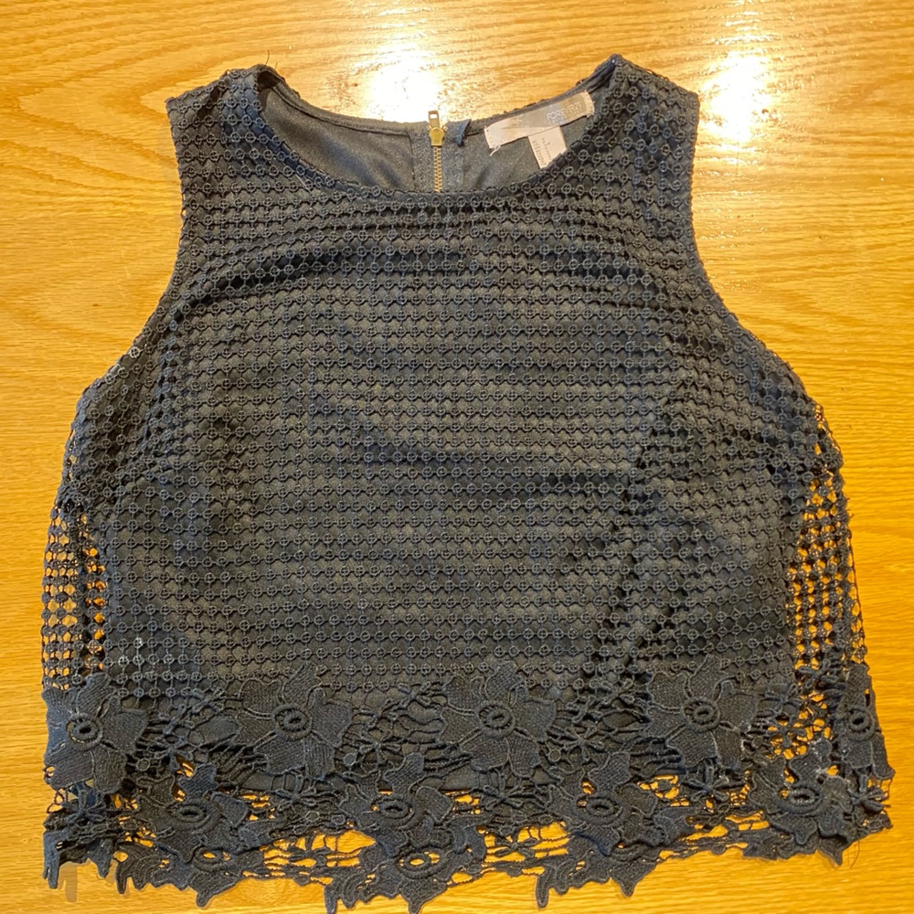 Lace Shell with Zip Back - US S